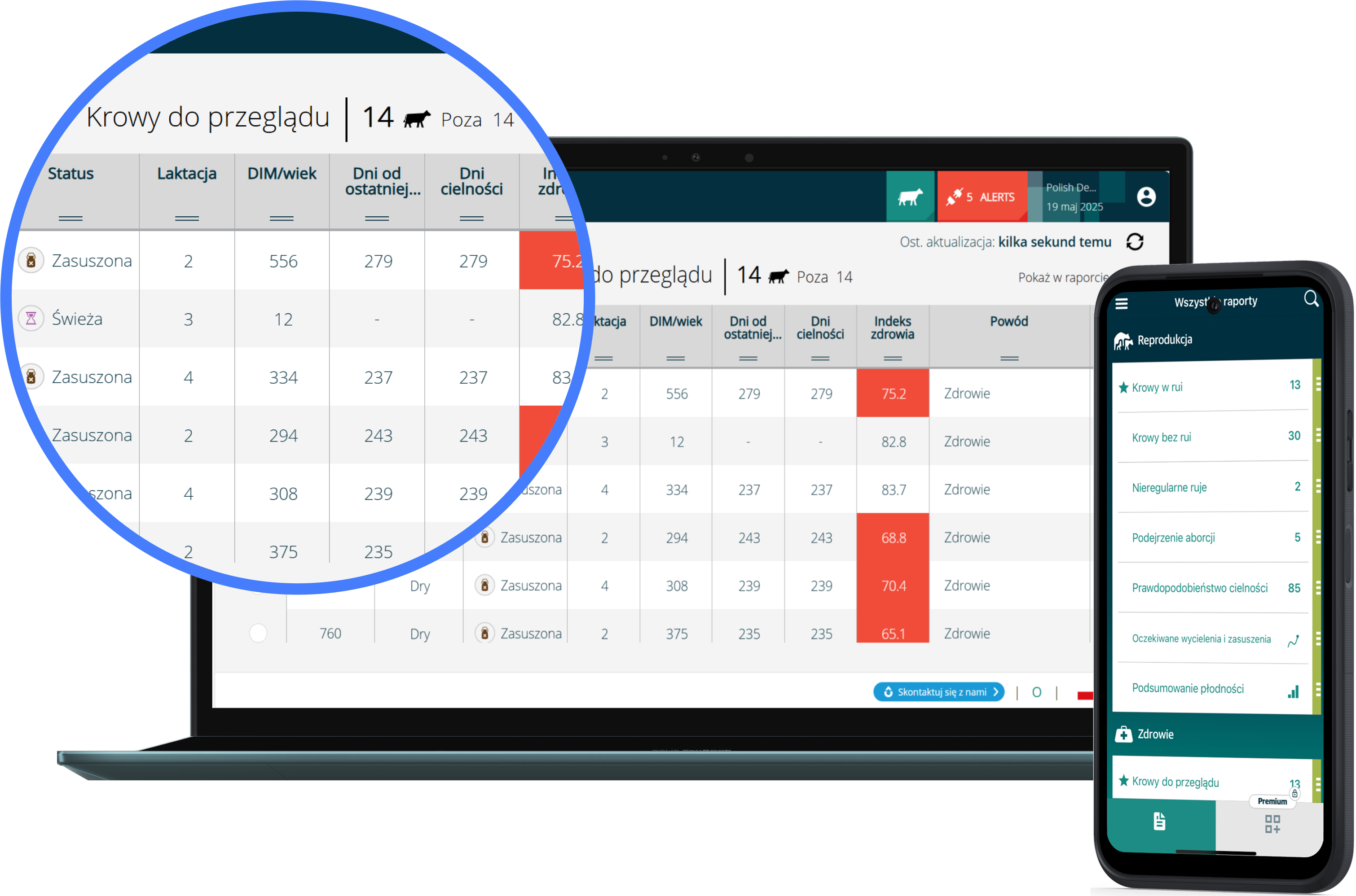 data on screen