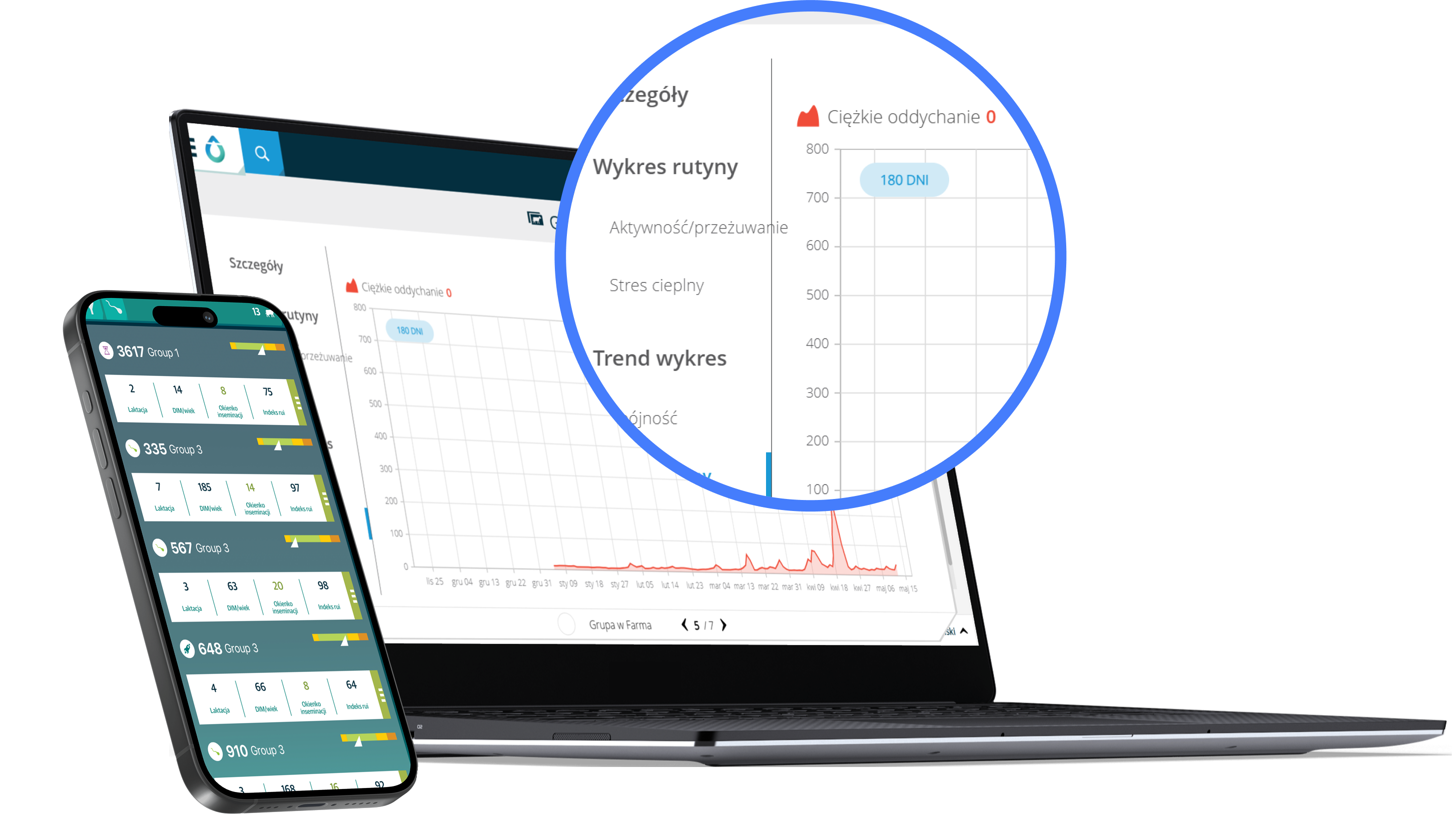 laptop and mobile phone with data